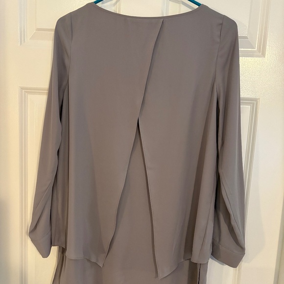 White House Black Market Tops - White House Black Market Taupe Layered Back Blouse